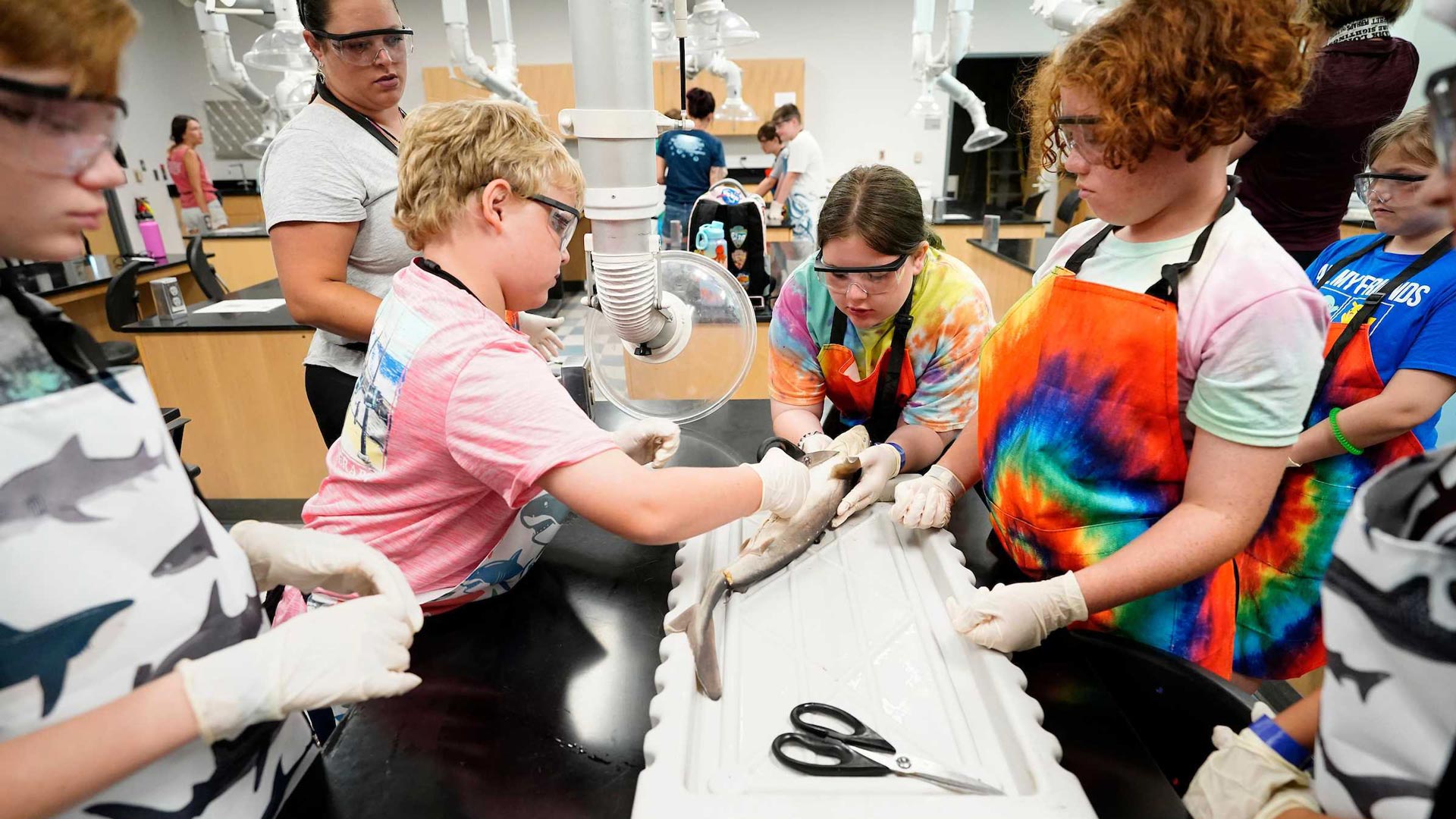 Kids at Sea Camp on Texas A&M Galveston campus